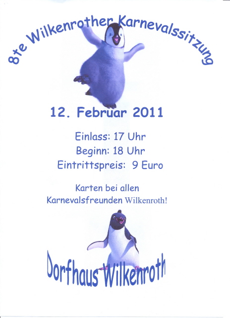 12. Februar 2011: Achte Wilkenrother Karnevalssitzung
